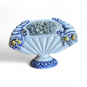 VTG Loreus Modèle Exclusif 6x4in French Ceramic Napkin Holder Handpainted Floral